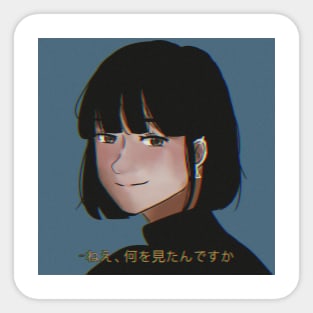 Aesthetic Anime "Short Hair Girl" Sticker